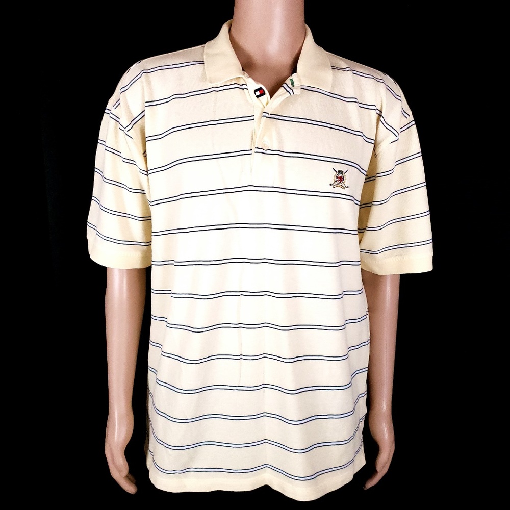 Tommy Hilfiger Golf Men Polo Striped Cotton Size XL